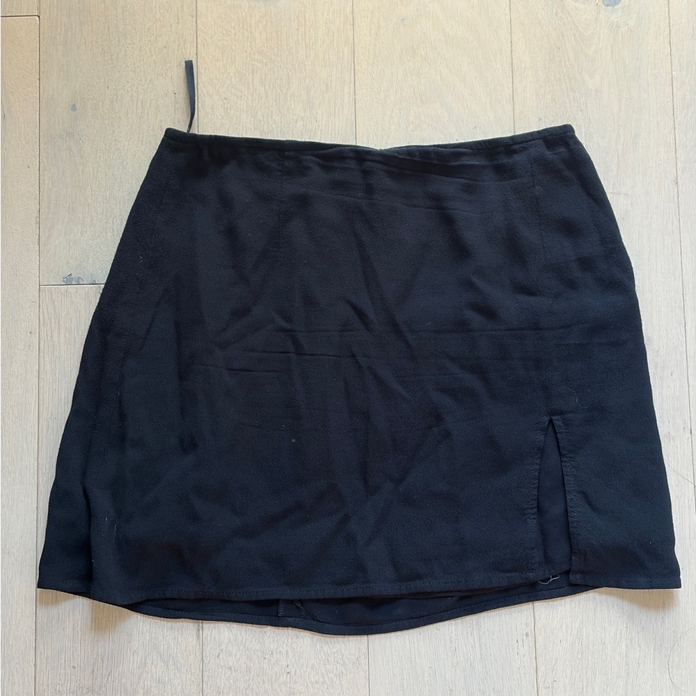 Black Mini Skirt with Side Slit